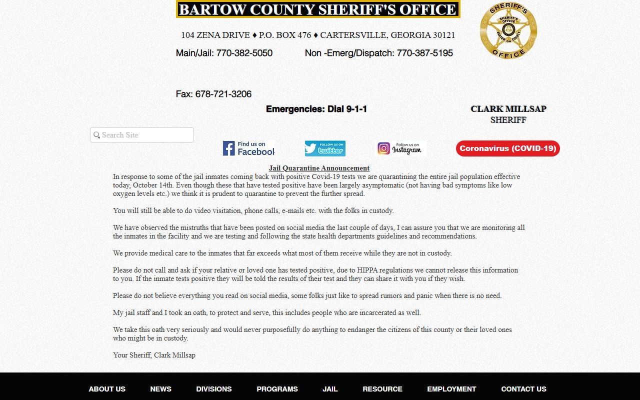 Bartow County Jail ICSolutions visitation rules